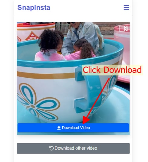 Click the download button to save the video